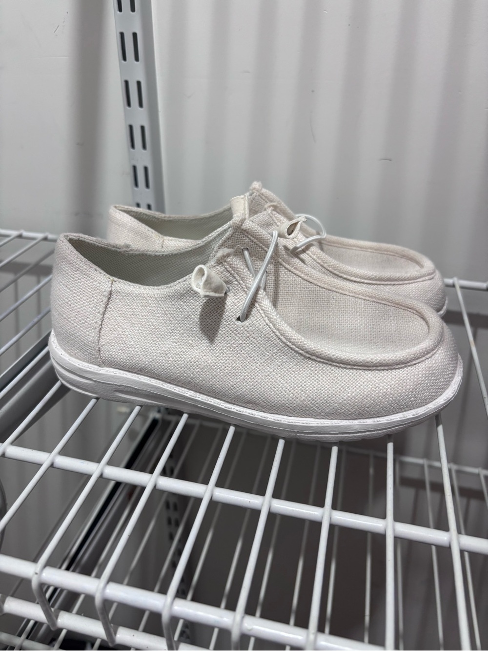 Canvas Lace-Up Kids Shoes in Off-White
